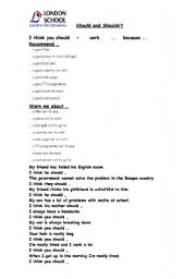 English Worksheet: should