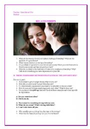 English Worksheet: Relationship