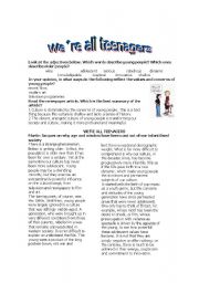 English Worksheet: WERE ALL TEENAGERS