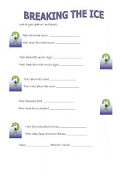 English worksheet: Breaking the Ice