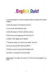 3O questions about English culture