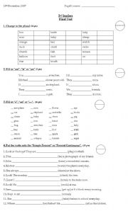 English Worksheet: Grammar Test