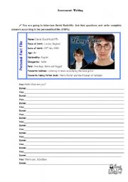 English Worksheet: Personal Fact file