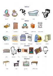 English Worksheet: Furniture and Appliances