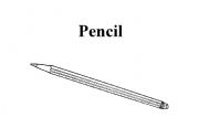 English Worksheet: School Objects: pencil