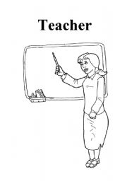 English worksheet: School objects: teacher