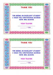 English Worksheet: Mini-Award