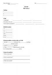 English worksheet: 5th grade- Test1 (Group 1)