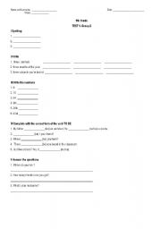 English worksheet: 5th grade- Test1 (Group 2)