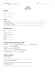 English Worksheet: 5th grade- Test1 (Group 2)