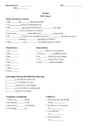 English Worksheet: 7th Grade - Test 1(Group 1)