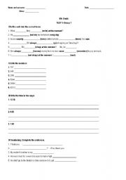 English Worksheet: 6th Grade- Test 1 (Group1)