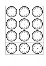 English Worksheet: clock face