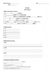 English worksheet: 6th Grade- Test 1 (Group2)