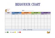 English Worksheet: behaviour chart