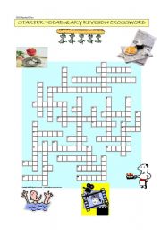 STARTER VOCABULARY REVISION CROSSWORD