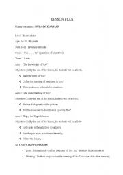 English worksheet: A LESSON PLAN 