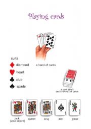 English Worksheet: Playing Cards