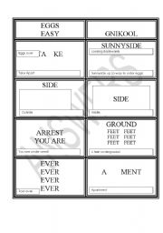 English Worksheet: DINGBAT ANSWERS