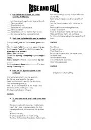 English Worksheet: rise and fall listening activities