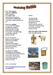 English Worksheet: Waltzing Matilda