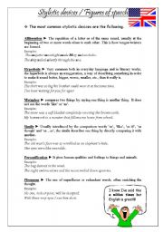 English Worksheet: Stylistic devices