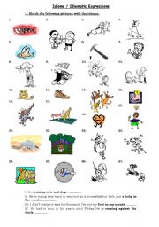 English Worksheet: Idioms / Idiomatic expressions