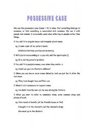 English Worksheet: Possessive case