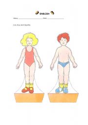 English Worksheet: Dress the dolls (1 of 2)