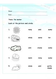 English Worksheet: The weather