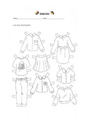 English Worksheet: Dress the dolls (2 of 2)