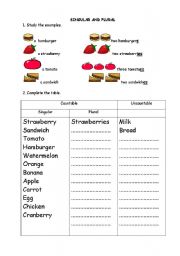 English Worksheet: Singular and plural