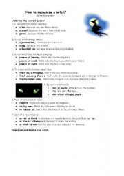 English Worksheet: How to recognize a witch?