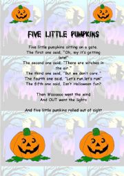 Halloween Five Little Pumpkins