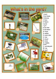 English Worksheet: Whats in the Yard?
