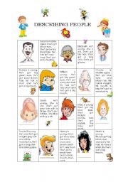 English Worksheet: Describing people