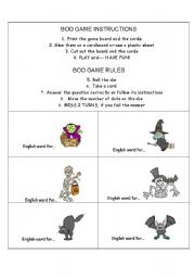 English Worksheet: Boo Game (2/3) - 21.10.2008