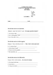 English worksheet: past simple