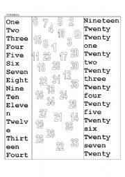 English Worksheet: trace and find numbers