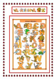 English Worksheet: Animal Alphabet