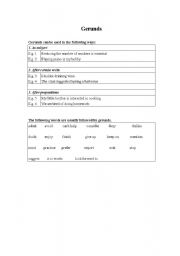 English worksheet: Gerund