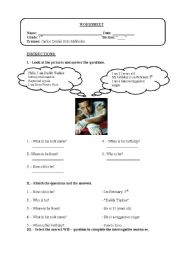 English worksheet: Wh - Questions