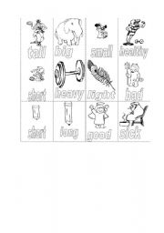 English Worksheet: Opposites memory game