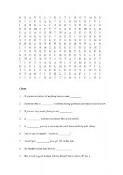 English Worksheet: Adjective word search 