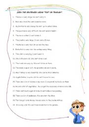 English Worksheet: too-enough