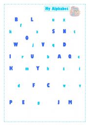English Worksheet: Alphabet Matching Game