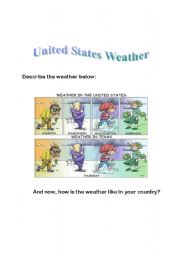 English Worksheet: United States Weather Forecasts
