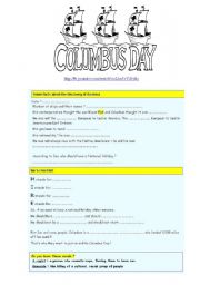 English worksheet: Happy Columbus Day