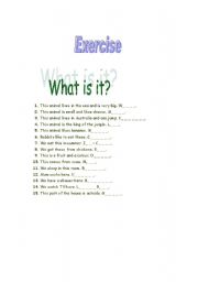 English worksheet: Animal Quiz