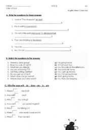 English worksheet: Questions test
